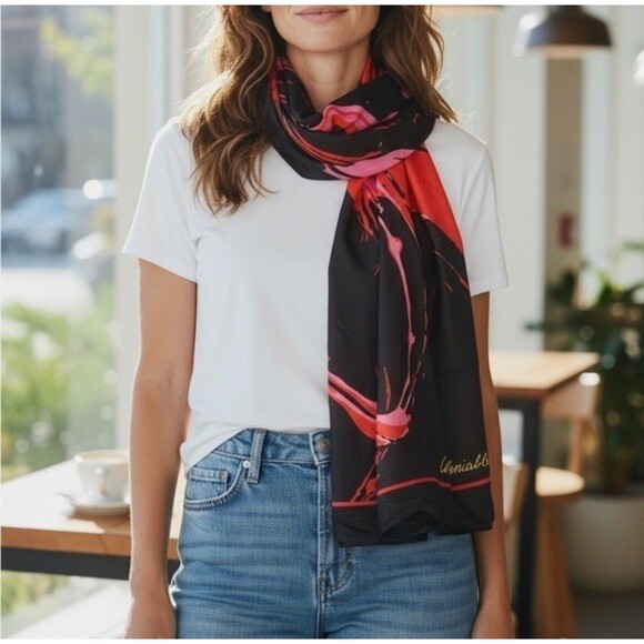 Vintage 90's NWOT Avon Billie Dee Williams Undeniable 100% Silk Scarf Abstract - Picture 2 of 10